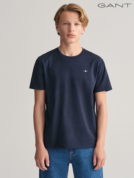 Blau - GANT Kids Shield Crew Neck Cotton T-Shirt (F14047) | 38 €