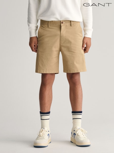 Verde kaki - Pantaloni scurți chino cu croi standard GANT (F14058) | 410 LEI