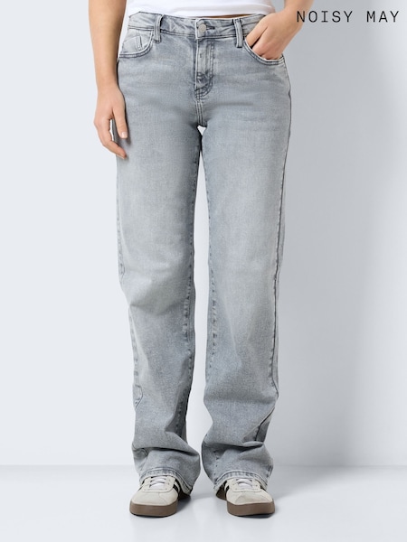NOISY MAY Grey 100% Cotton Wide Leg Jeans (F14077) | €56