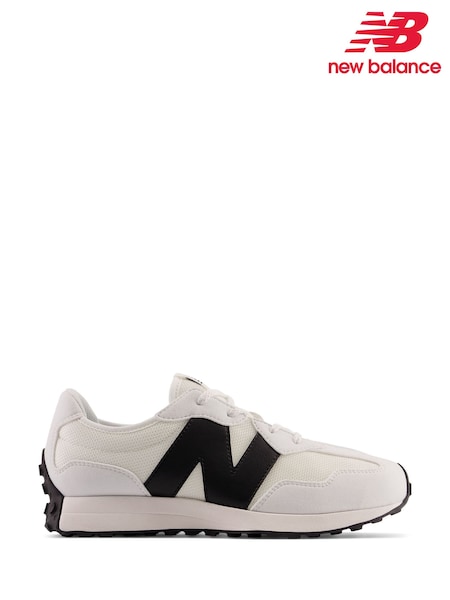 New Balance White/Black Boys 327 Trainers (F14084) | €95