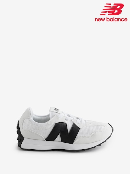New Balance White/Black Boys 327 Trainers (F14090) | € 86