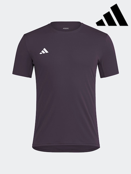 adidas Purple Adizero Essentials Running T-Shirt (F14135) | 124 QAR