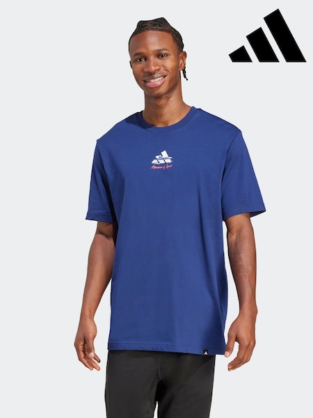 adidas Blue Memories Of Sport Gallery Graphic T-Shirt (F14170) | AED134