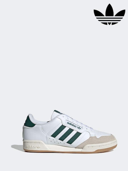 adidas Originals White Continental 80 Stripes Trainers (F14246) | €122