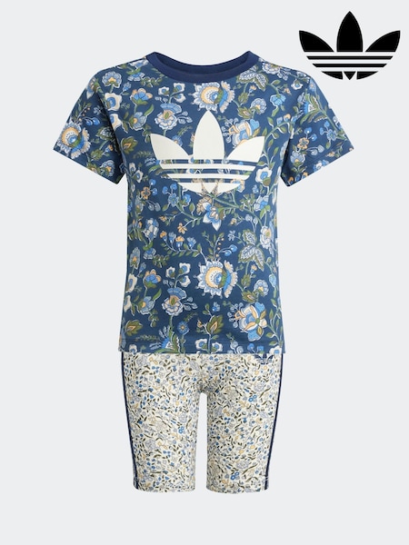 adidas Originals Blue x Liberty London T-Shirt and Short Set Little Kids (F14261) | €44