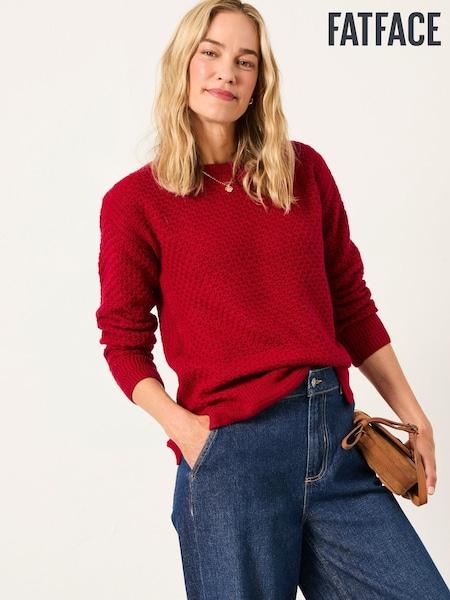 FatFace Ella Cherry Red Textured Knitted Jumper (F14283) | 2,974 UAH
