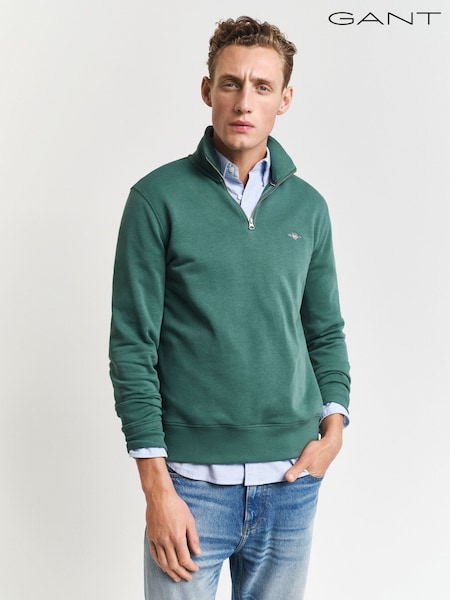 Серединно-зелений - GANT Regular-Fit Half Zip світшот (F14430) | 5 948 грн