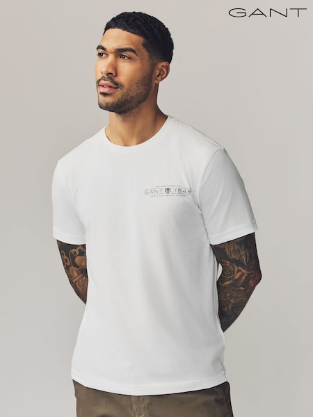 GANT Cream Short Sleeve 100% Cotton T-Shirt (F14433) | €46