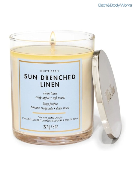 Bath & Body Works Sun Drenched Linen Single Wick Candle (F14461) | €26