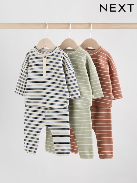 Mineral Stripe Baby Tops and Leggings 6 Piece Set (0mths-3yrs) (F14508) | €43 - €46