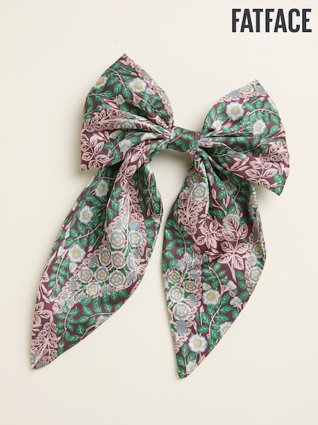 FatFace Burgundy Red Japanese Rose Hair Bow (F14512) | €15