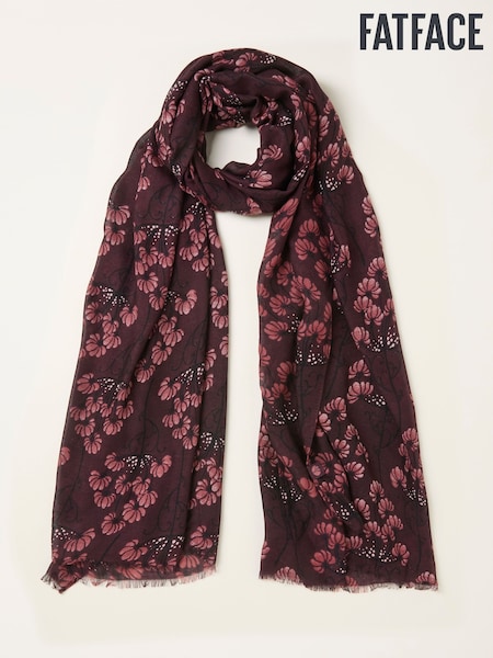 V&A | FatFace Burgundy Red Meadow Floral Scarf (F14514) | R$ 245