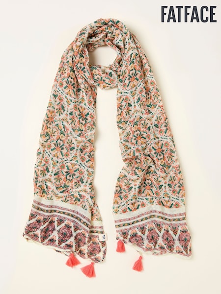 FatFace Chalk White Ornate Paisley Scarf (F14516) | R$ 245