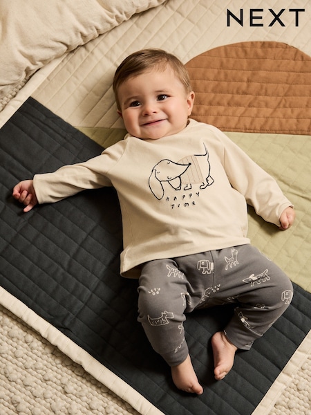 Monochrome Dog Baby Top and Leggings 2 Piece Set (0mths-3yrs) (F14611) | R$ 120 - R$ 135