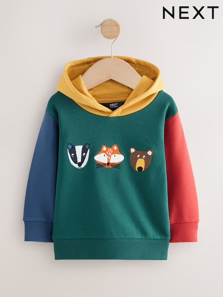 Colour block verde - Long Sleeve Applique Hoodie (3mths-7yrs) (F14621) | 19 € - 22 €