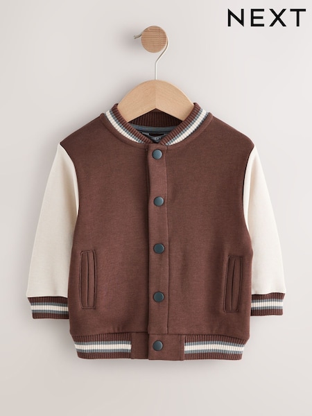 Chocolate Brown Jersey Bomber Jacket (3mths-7yrs) (F14632) | AED71 - AED81