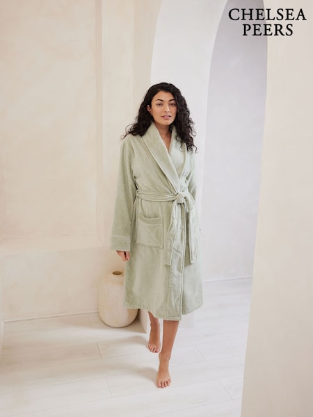 Verde - Chelsea Peers 100% Cotton Towelling Dressing Gown (F14721) | 92 €
