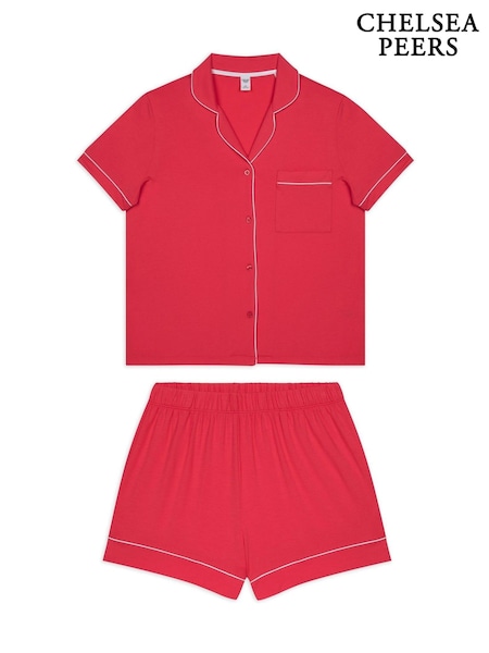 وردي - Chelsea Peers TENCEL™ Modal Short Button Up Pyjamas Set (F14750) | ‏223 ر.ق.