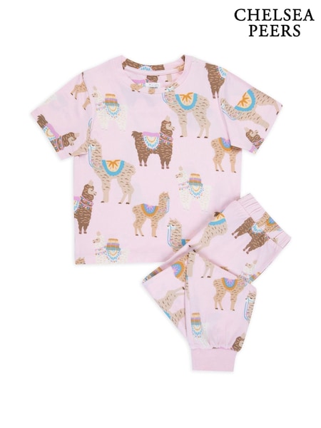 Chelsea Peers Pink Kids Print Long Pyjamas Set (F14794) | AED163