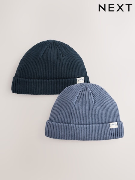 modra - 2 Pack Baby Beanie Knitted Hats (0mths-2yrs) (F14815) | € 12
