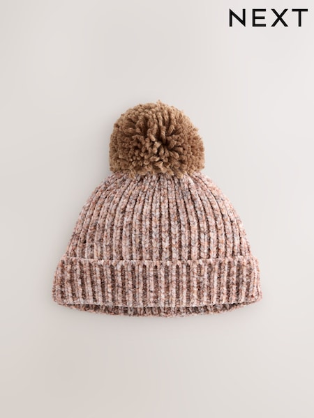 Brown Chenille Baby Hat with a Pom (0mths-2yrs) (F14824) | 30 QAR