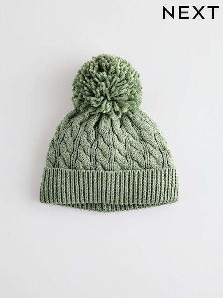 Grün - Baby Knitted Hat With Pom (0mths-2yrs) (F14826) | 9 €