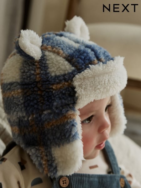 Blue Baby Borg Traper Hat (0mths-2yrs) (F14835) | €12