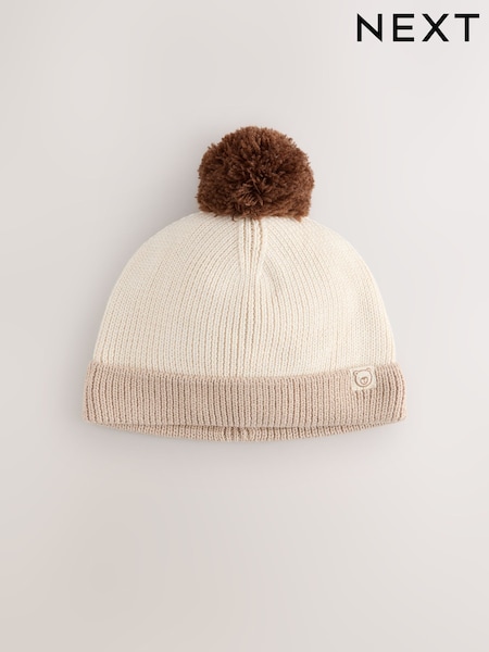 Neutral Tonal Baby Knitted Pom Beanie (F14848) | R$ 70