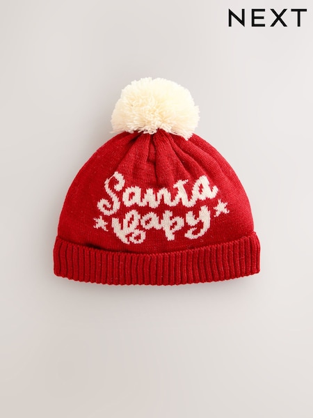 Red Santa Baby Knitted Pom Hat (F14851) | AED36