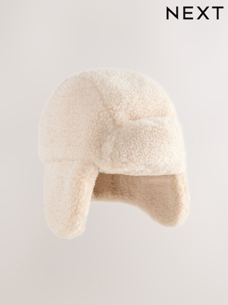 Beige Baby Borg Trapper Hat (F14854) | €11