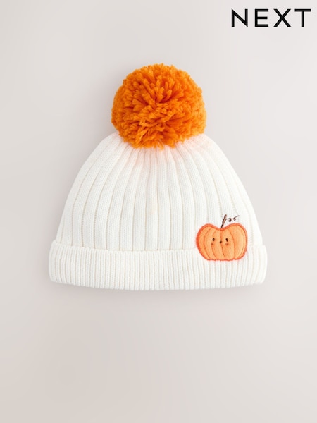 Orange Pumpkin Baby Knitted Pom Beanie Hat (F14858) | AED30