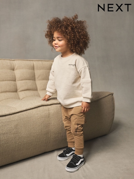 Ecru Off White Sweatshirt and Utility Joggers Set (3mths-7yrs) (F14865) | AZN 35 - AZN 45