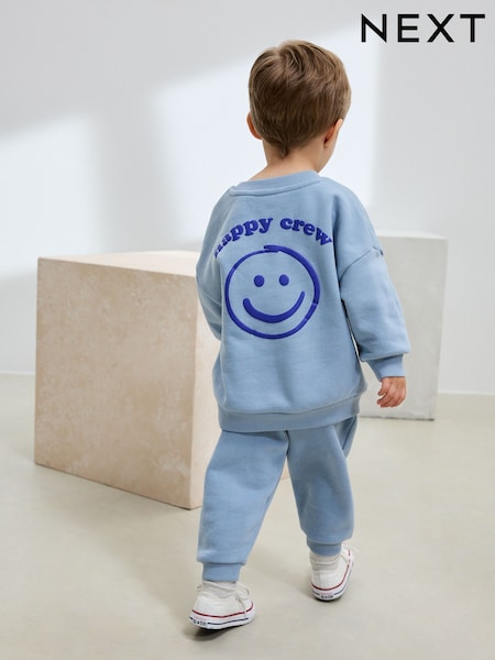 Light Blue Printed Crew and Joggers Set (3mths-7yrs) (F14868) | AED61 - AED81