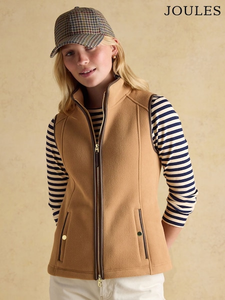 Joules Heritage Tan Fleece Gilet (F14900) | R$ 640
