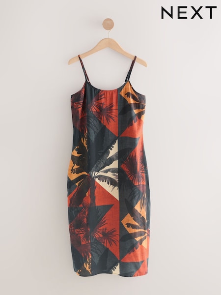 Palm Midi Slip Summer Dress (F14941) | €39