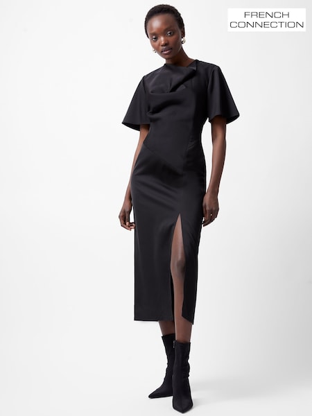 French Connection Black Fenix Satin Dress (F15019) | R$ 1.185