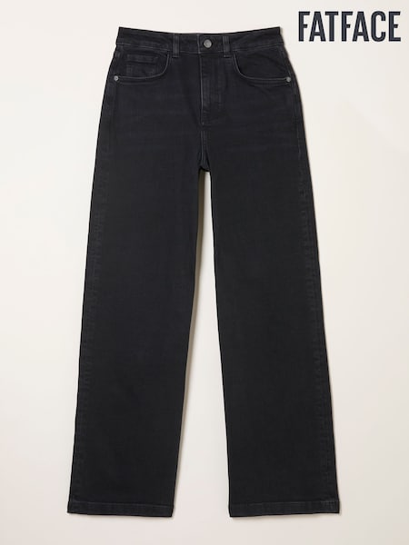 Preto - FatFace Wide Leg Jeans (F15457) | R$ 610