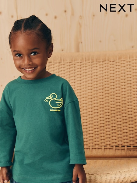 Green Duck Long Sleeves Semi Plain T-Shirt (3mths-7yrs) (F15485) | €6 - €8