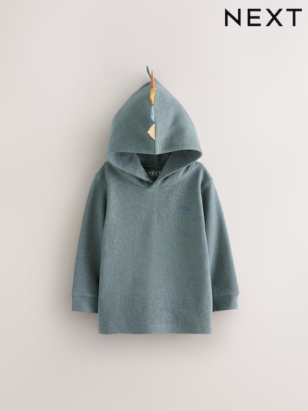 Blue Textured Jersey Dino Spikes Hoodie (3mths-7yrs) (F15488) | 40 QAR - 49 QAR