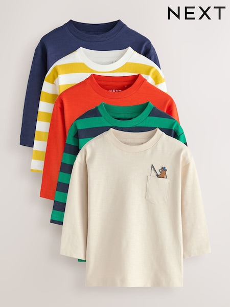 Leuchtend Bunt mit Tiermotiven - Long Sleeve T-Shirts 5 Pack (3mths-7yrs) (F15533) | 34 € - 40 €