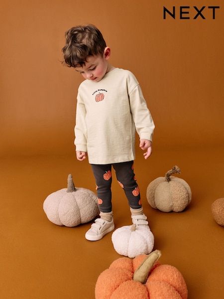 Neutral Little Pumpkin Halloween Long Sleeve Top and Leggings Set (3mths-7yrs) (F15537) | €13 - €17.50