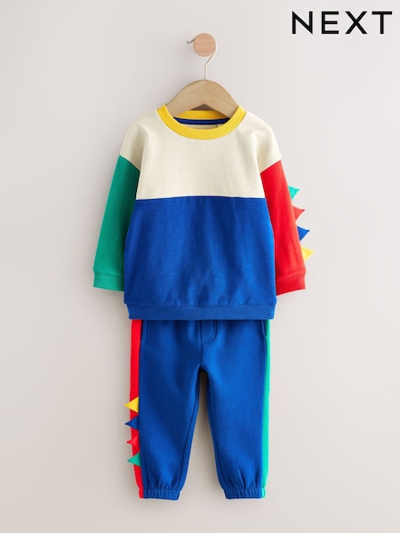Multi Dino Spikes Long Sleeve Soft Touch T-Shirt and Joggers Set (3mths-7yrs) (F15538) | AED81 - AED102