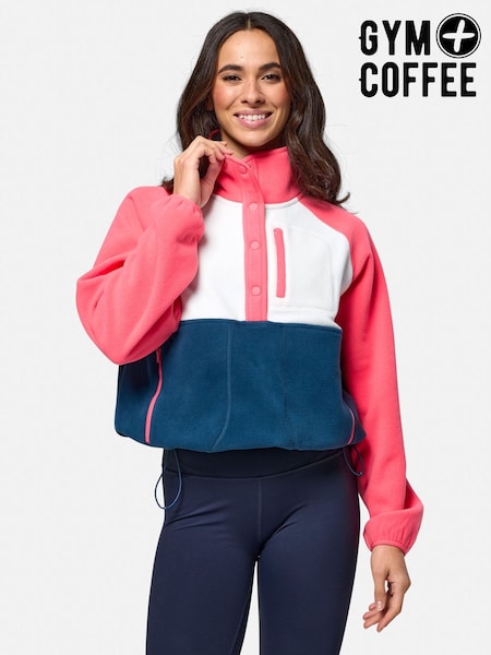 ורוד - Gym + Coffee פליז עם לחצניות (F15580) | ‏327‏₪