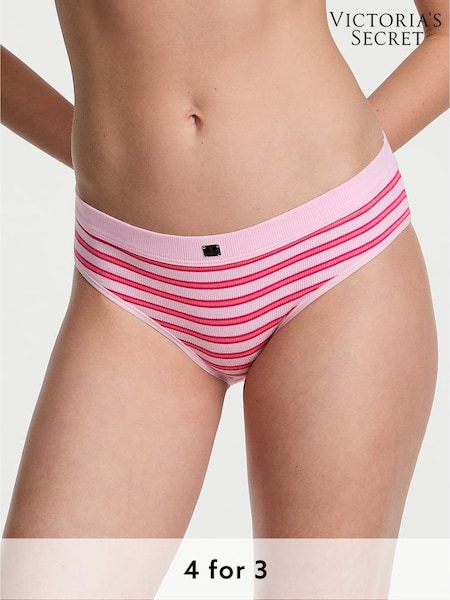 Victoria's Secret Pretty Blossom Pink Stripe Hipster Cotton Rib Logo Knickers (F15674) | €10.50