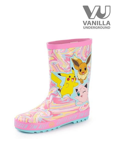 Roz - Vanilla Underground Kids Pokemon Wellies with Handles (F15716) | 171 LEI