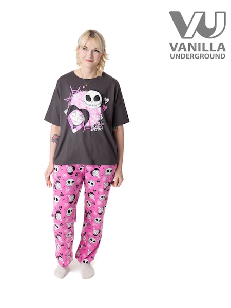 Vanilla Underground Pink Nightmare Before Christmas Adult Pyjamas Set (F15717) | €37