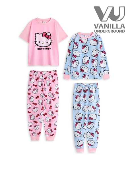 Vanilla Underground Pink Hello Kitty Girls Pyjamas 2 Pack Set (F15724) | €46