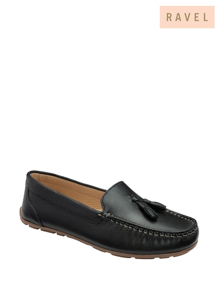 Ravel Black Leather Shoes (F15755) | ₪302