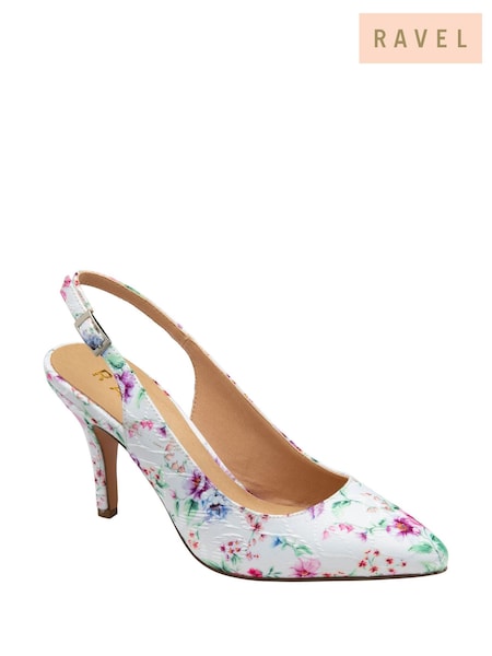 Ravel White Slingback Court Shoes (F15759) | ₪302