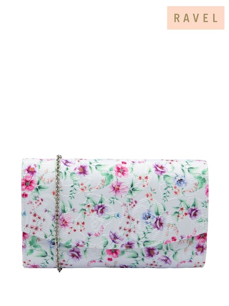 Ravel White Clutch Bag with Chain (F15761) | €64